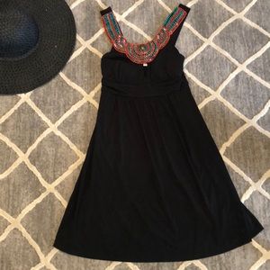 Little black dress size S tribal beads